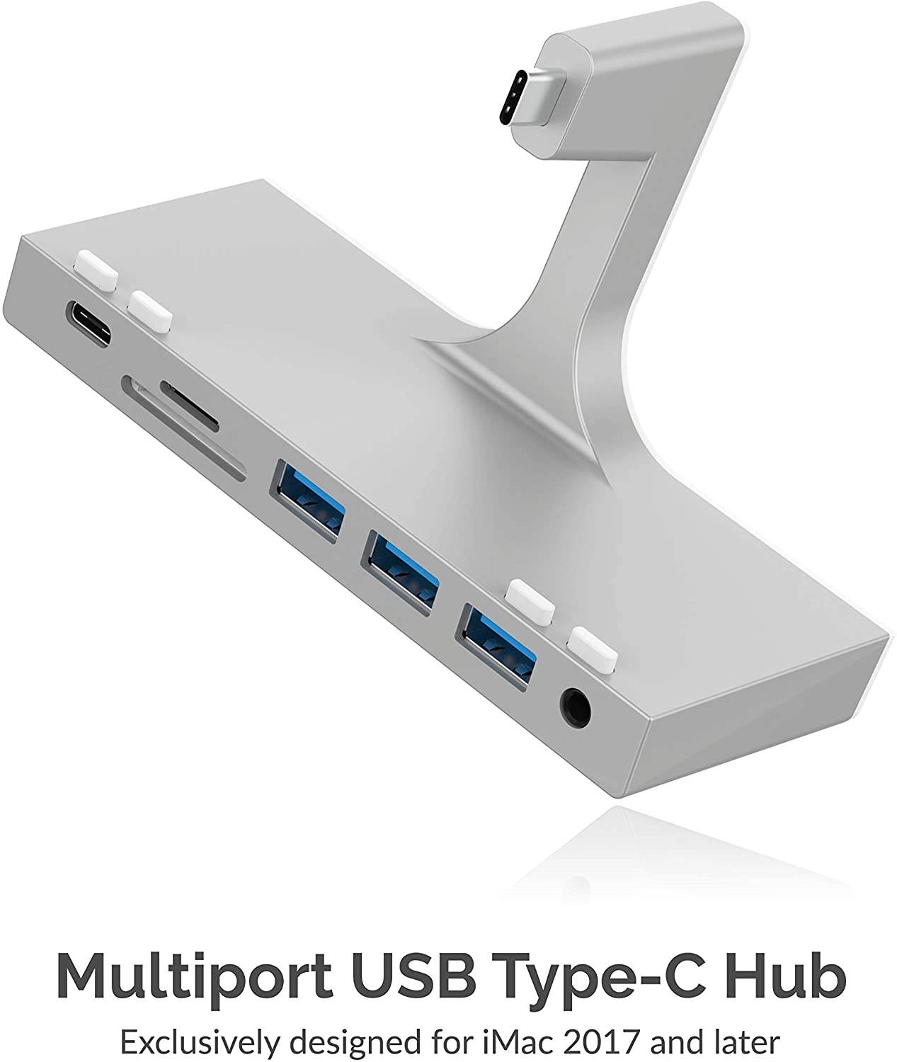 Sabrent Multi-Port iMac Hub with Front Access USB Ports, SD/Micro SD Card Reader, 3.5mm Headphone Jack and Rear HDMI 2.0 Output (iMac 2017 and Later) (HB-SIMC)