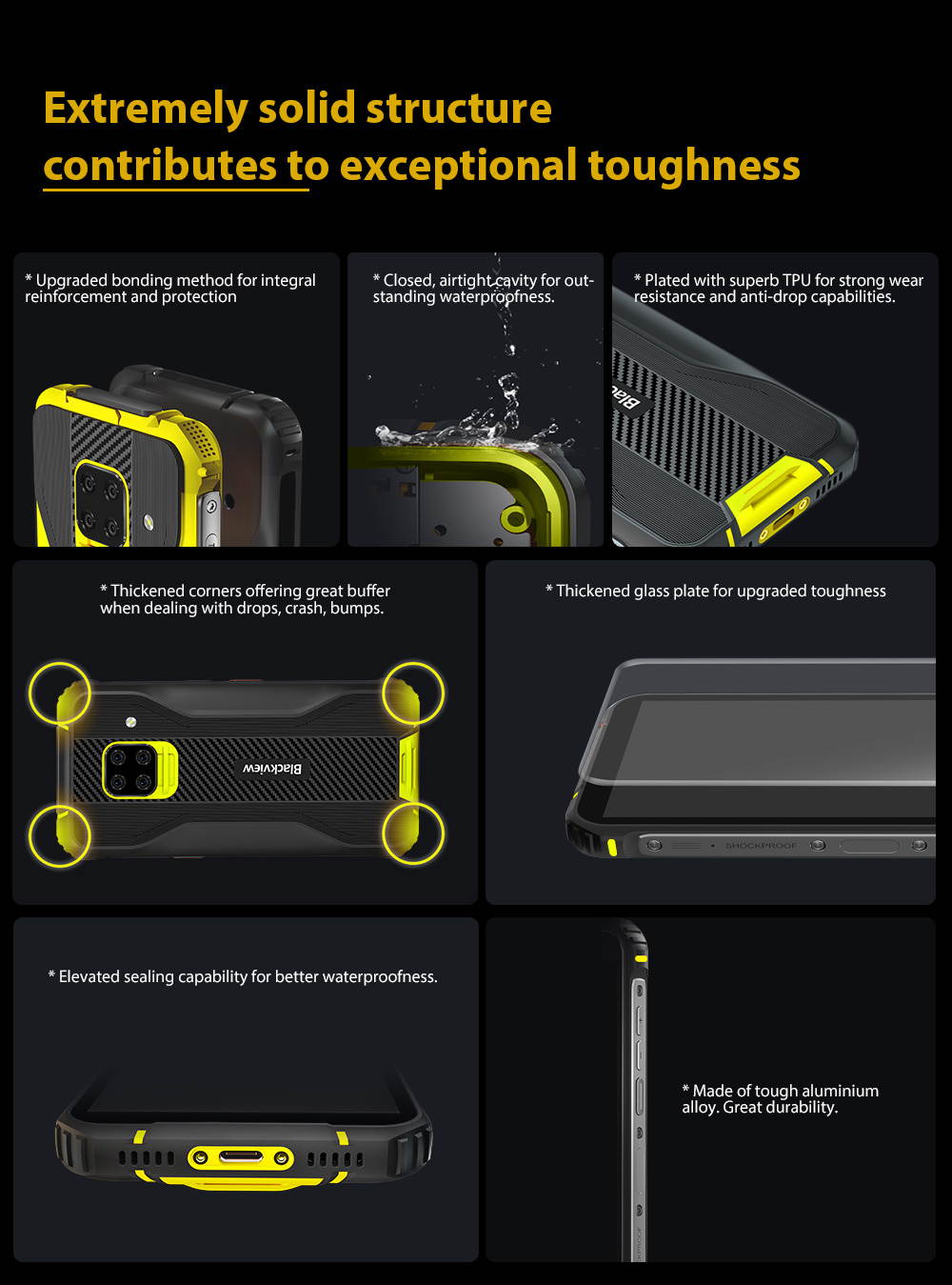 Blackview BV5100 4G Rugged IP68 Android 10 Smartphones, 4GB + 128GB, 16MP + 13MP Camera, Wireless Charging, Unlocked Mobile Phone, HD + 5.7 '', NFC FM Compass