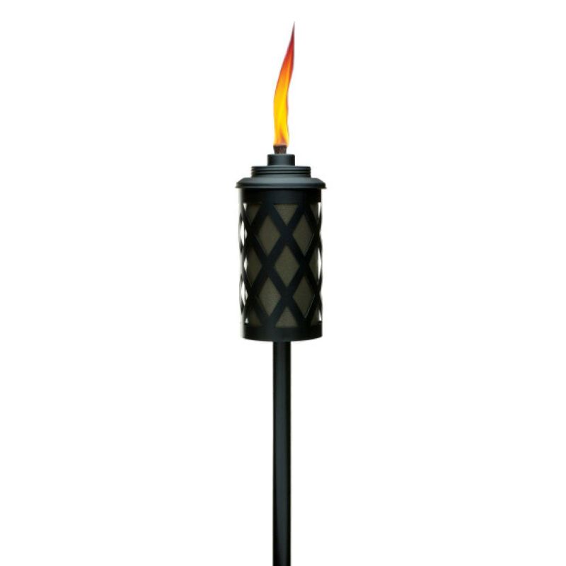 65" Urban Convertible Metal Larrice Patio Torch with Deck Clamp Bronze/Black - TIKI