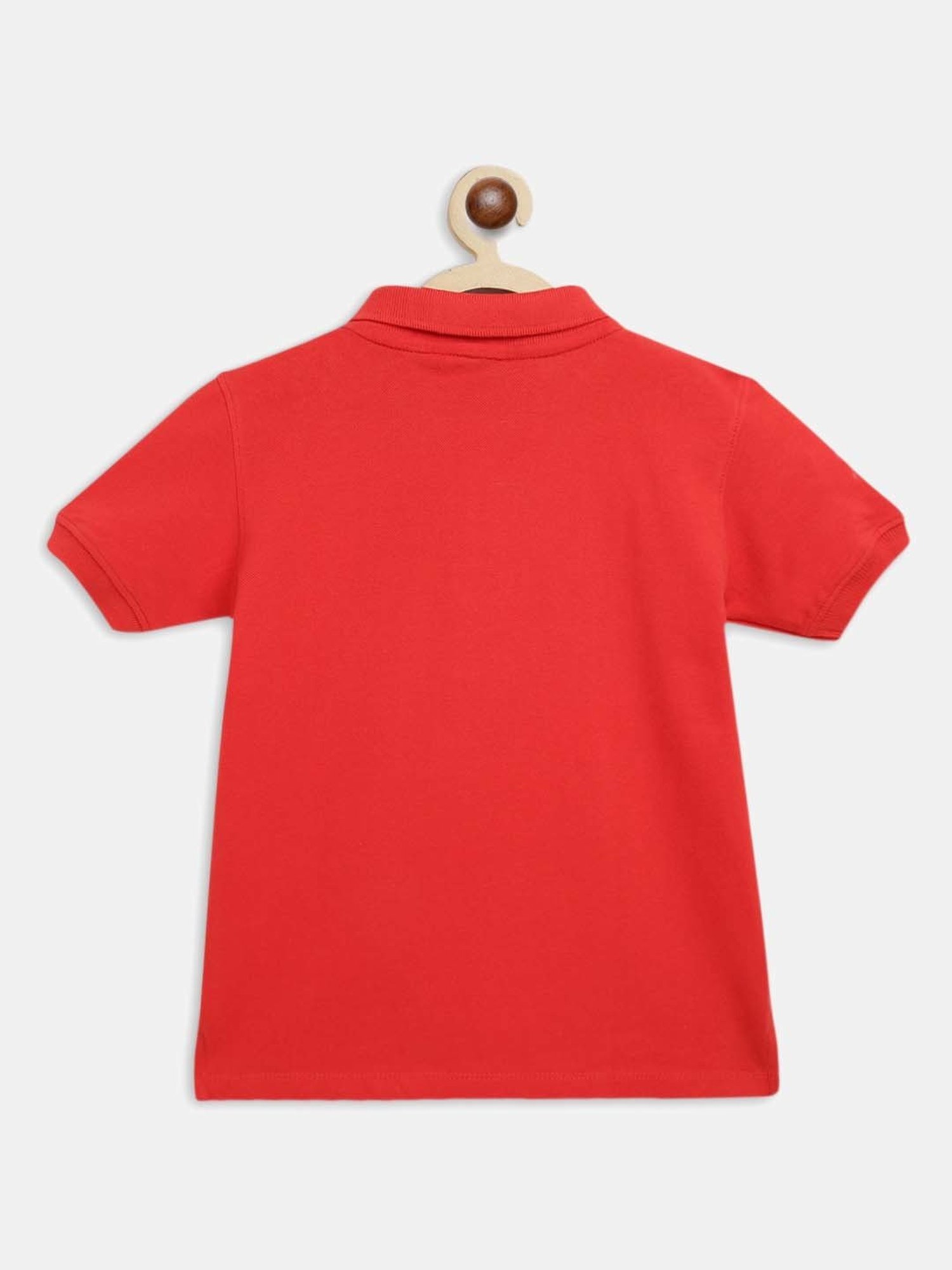 Tales & Stories Kids Red Cotton Regular Fit Polo T-Shirt