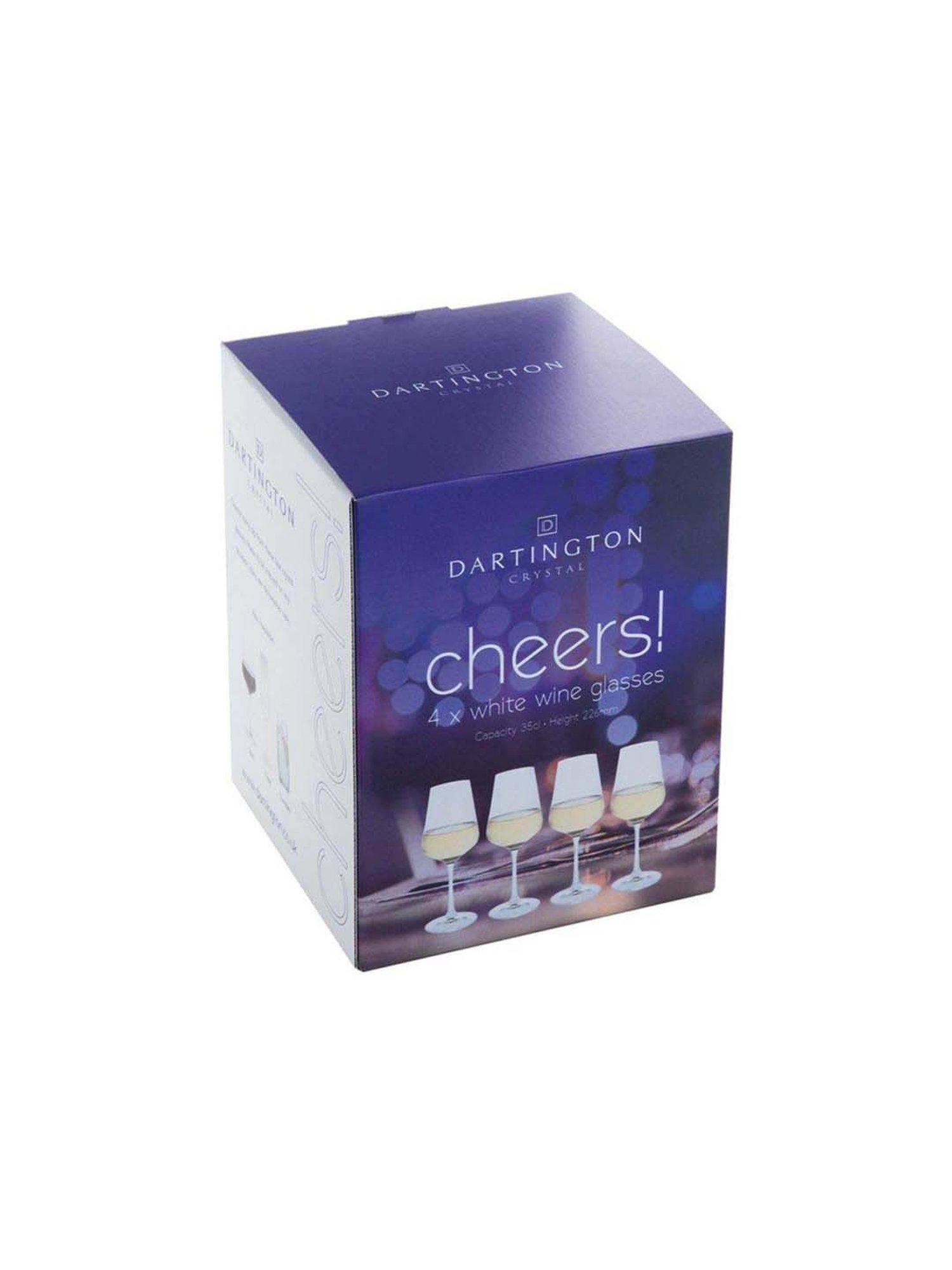 DARTINGTON Crystal Cheers White Wine Glasses (350 ml) - Set of 4