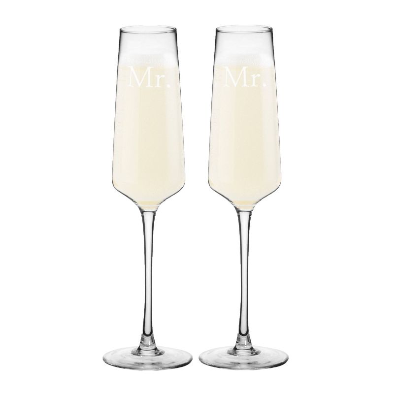 9.5oz "Mr. and Mr" Wedding Champagne Estate Glasses