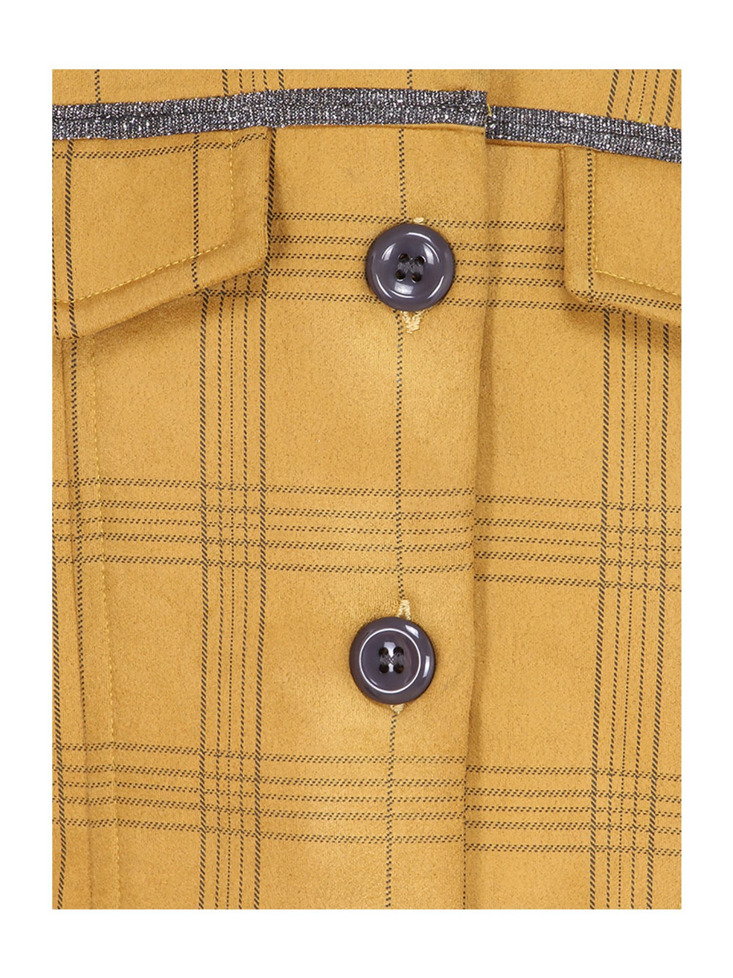 Cutecumber Kids Mustard Checks Coat