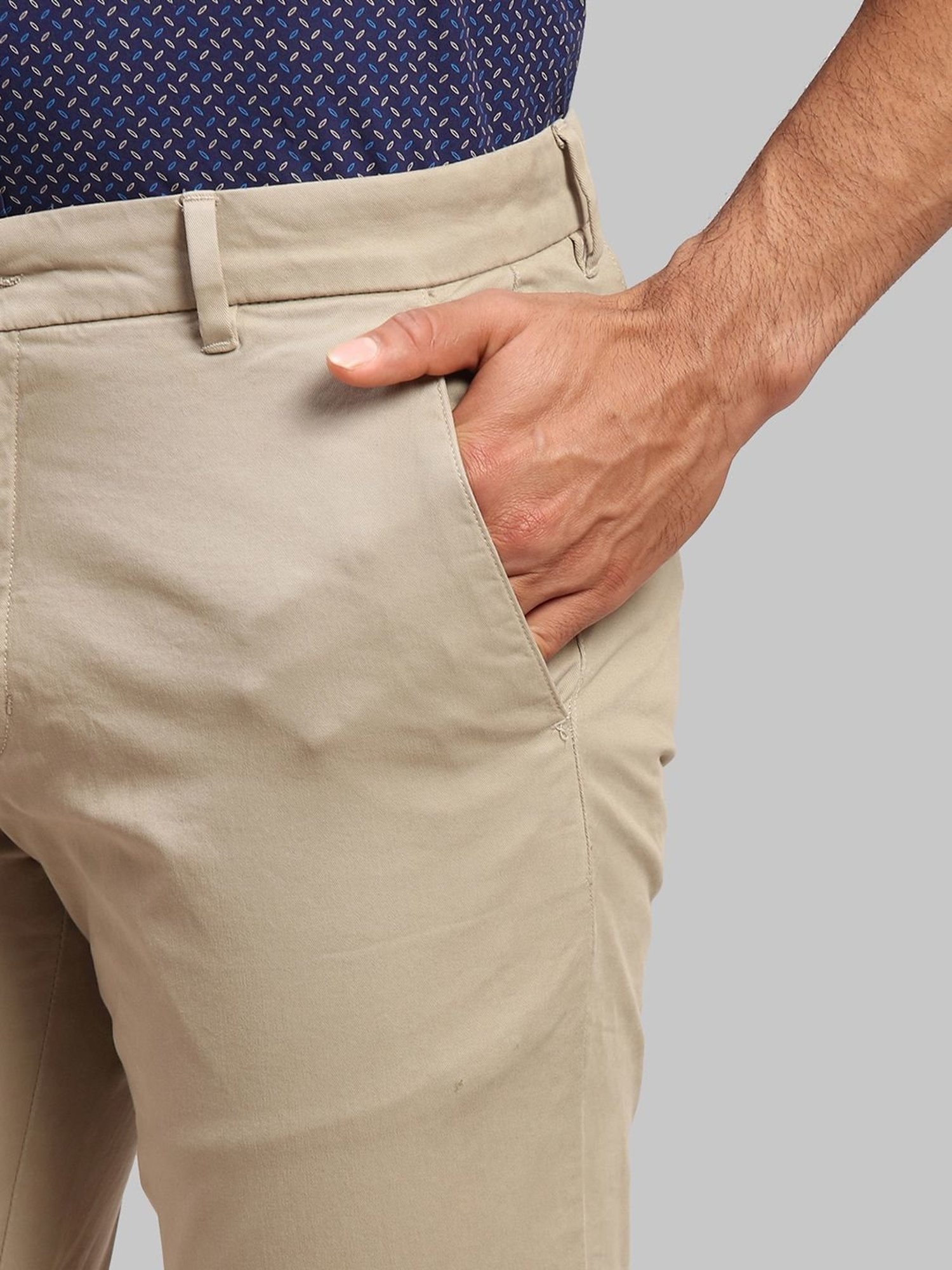 Parx Grey Tapered Fit Trousers