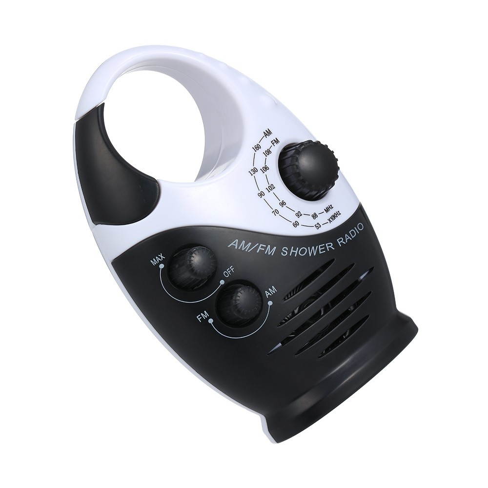 AM / FM Mini Shower Radio Bathroom Waterproof Radio Hanging Music Radio Built-in Speaker (Not Including