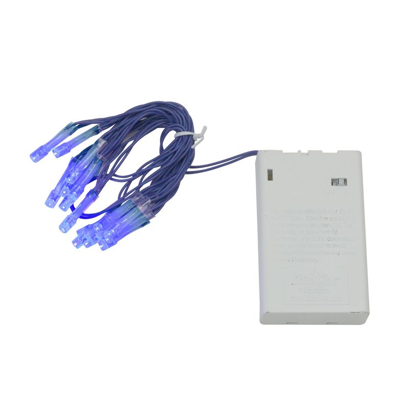 Brite Star 15ct Battery Operated Micro LED Christmas Lights Blue - 4.8' Blue Wire