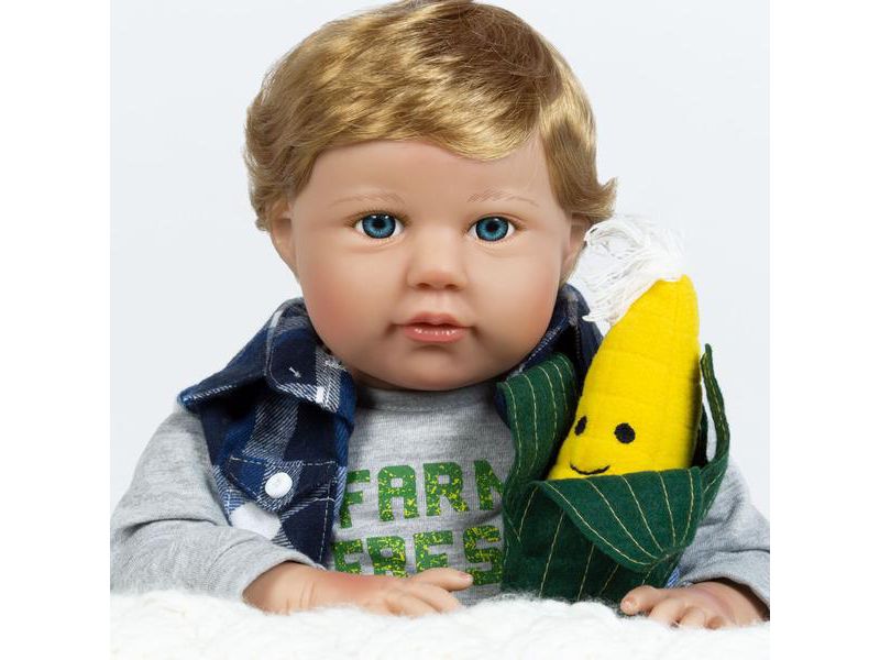 Paradise Galleries Reborn Toddler Doll - Farm Fresh Boy, 21 inches, New SoftTouch Vinyl, Weighted Body, 7-Piece Reborn Doll Set