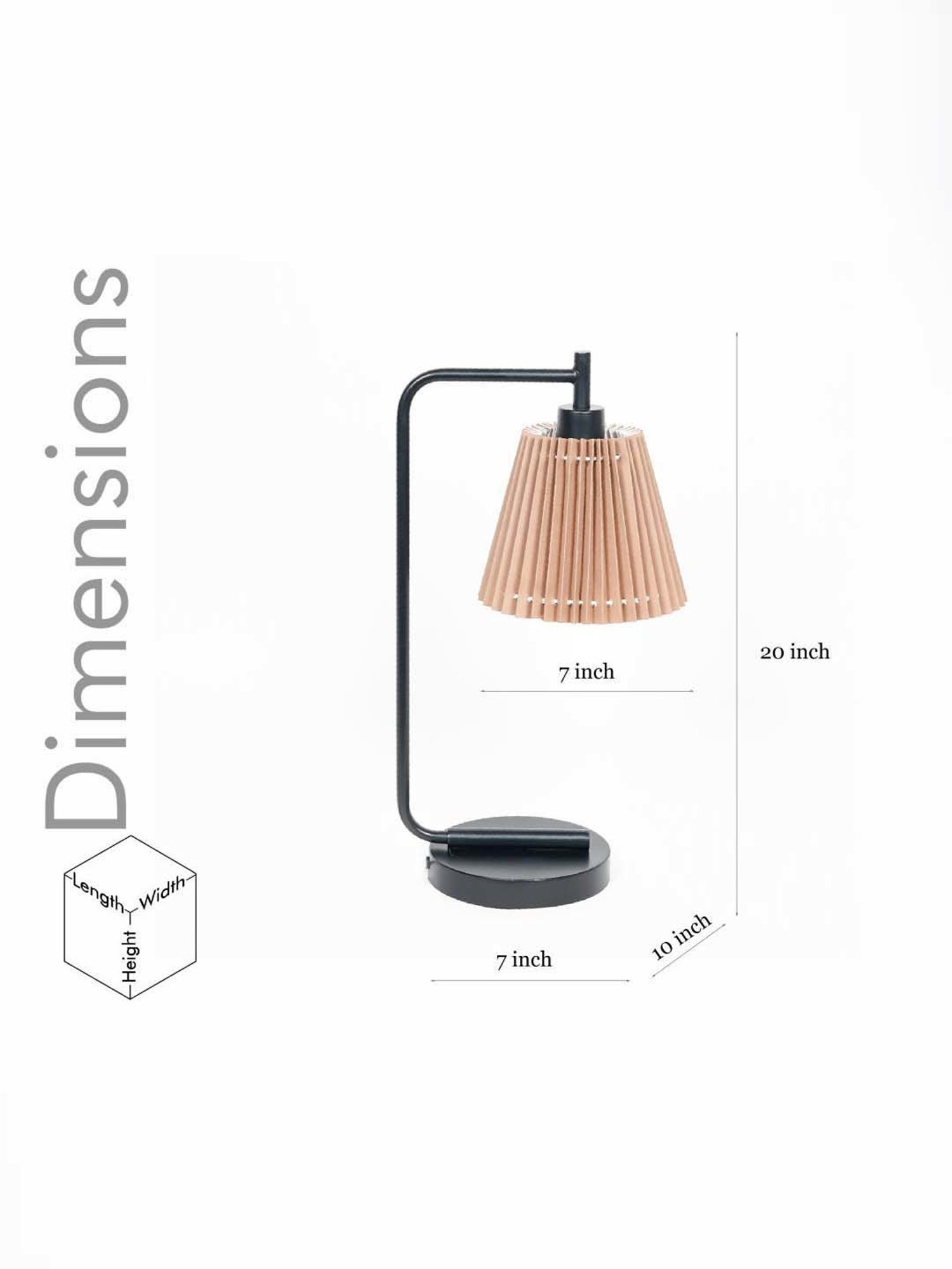 Kapoor Lamp Shades Black Metal Bond Study Table Lamp With Pleated Shade