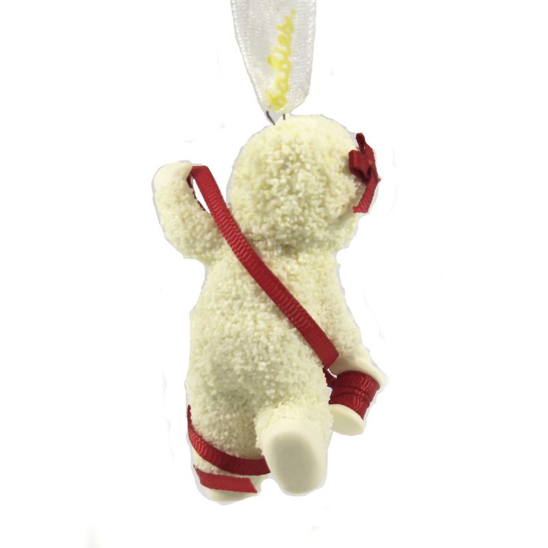 Dept 56 Snowbabies 3.0" Momentarily Tied Up Ornament Christmas Ribbon  -  Tree Ornaments
