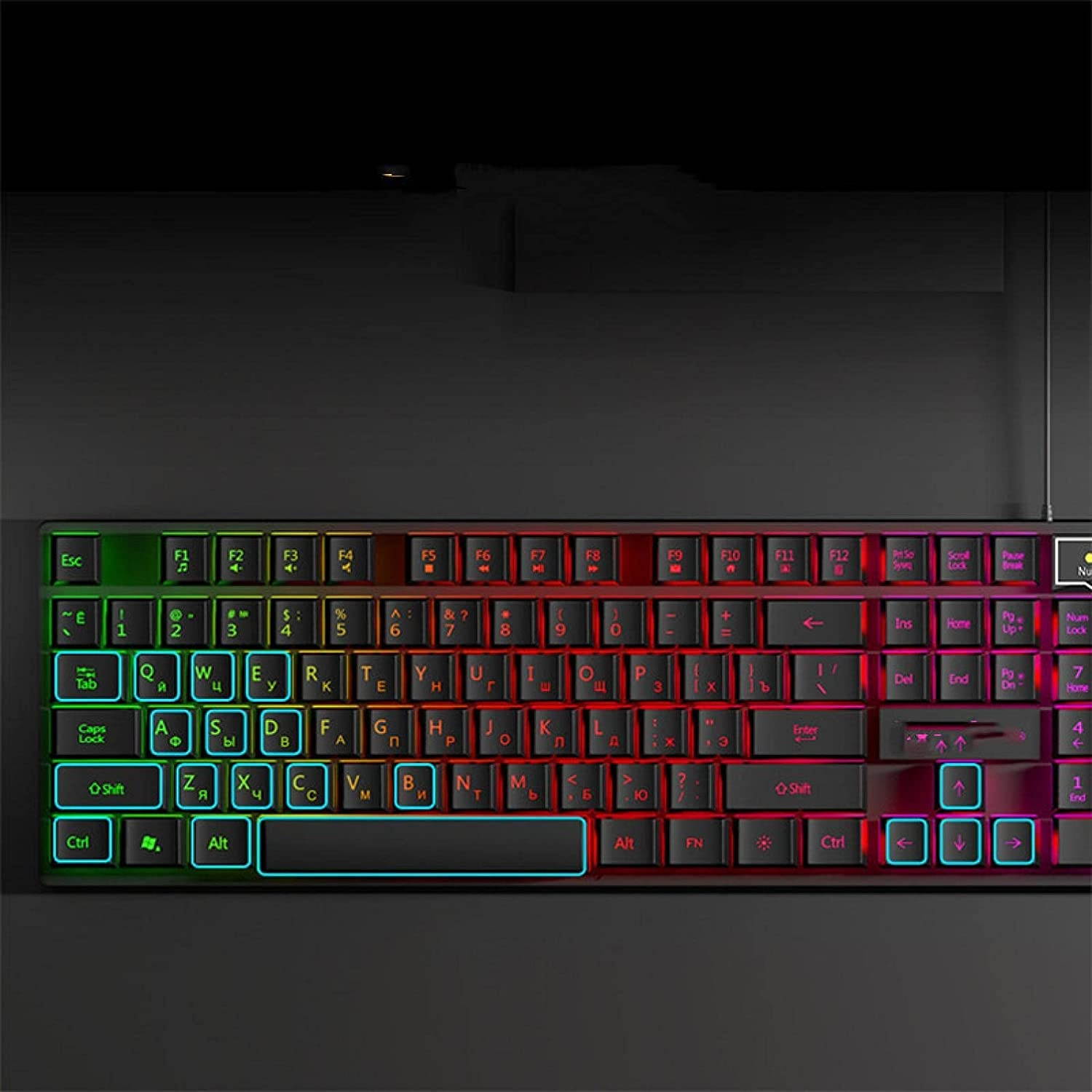 N/A  Bluetooth 5.0 Wireless Mechanical Keyboard Type-C Gaming Keyboard Gateron Switch RGB 63 Key Brown-Black Switch Black