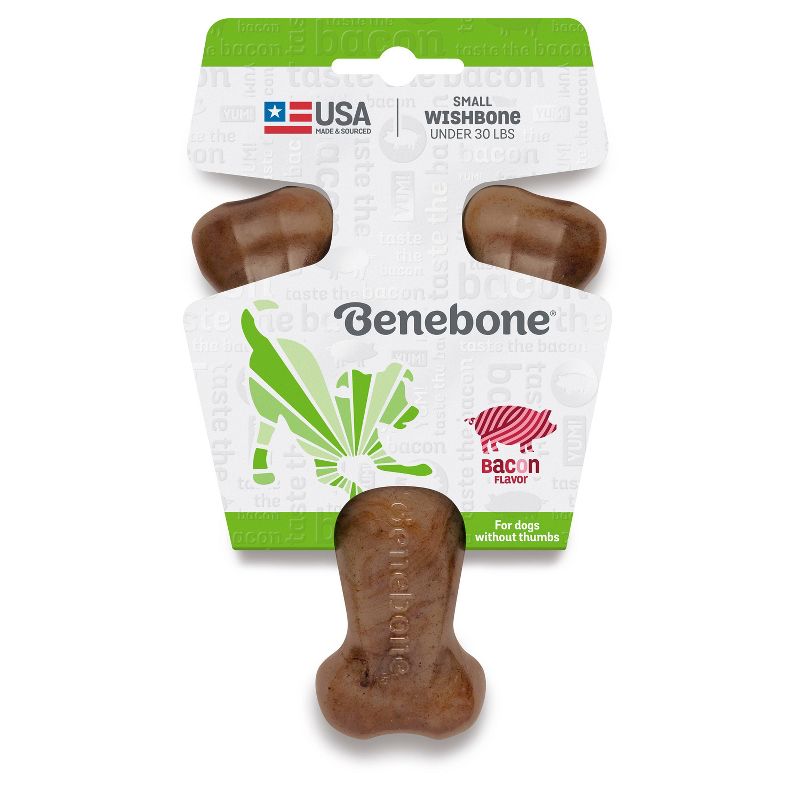 Benebone Wishbone Bacon Dog Toy - S