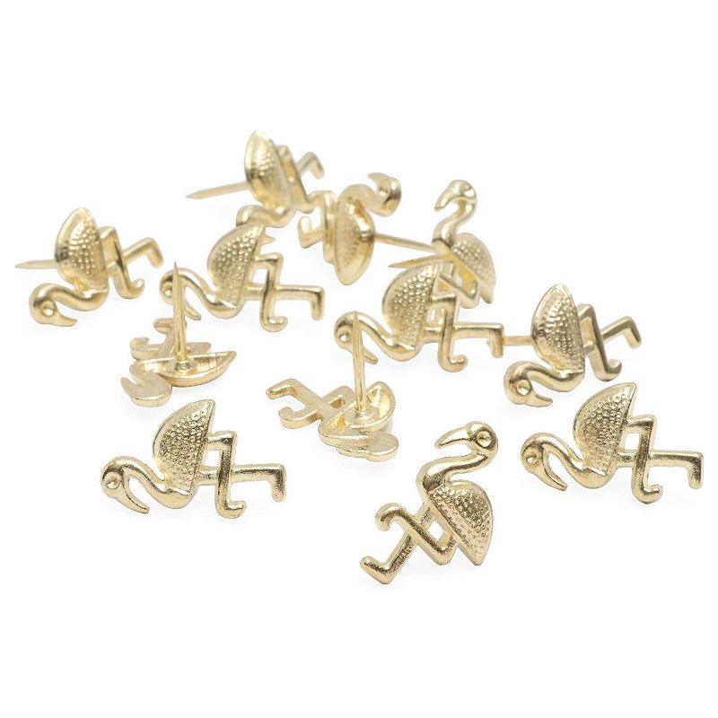 Tropical Decorative Push Pin Set (Gold, 3 Designs, 36 Pack)