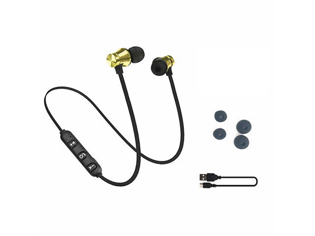 AutofeelSunriseoffice Magnetic Attraction Bluetooth Earphone Headset Sports Wireless Bluetooth 4.2 With Charging Cable Build-in Mic Headphones