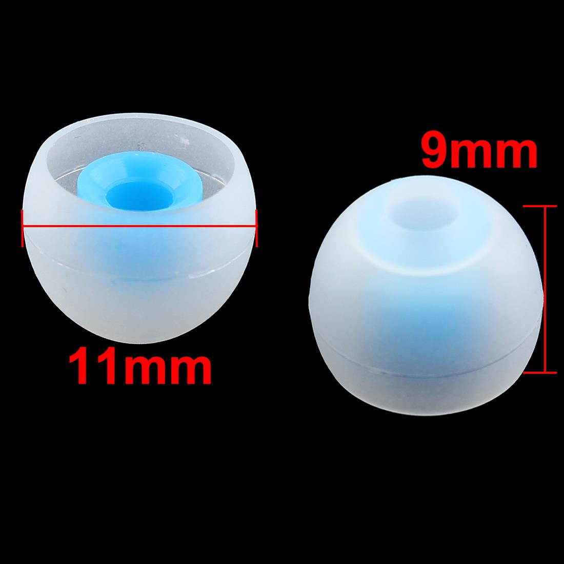 Smartphone Silicone Headset Headphone Buds Ear Tip Cover White Blue 10 PCS # 3