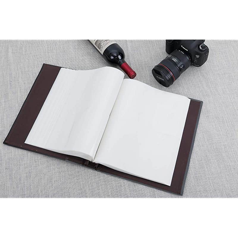 Photo Picutre Album 4x6 400 Photos Extra Large Capacity Leather Cover Wedding Family Photo Albums Holds 400 Horizontal and Vertical 4x6 Photos with White PagesBrown