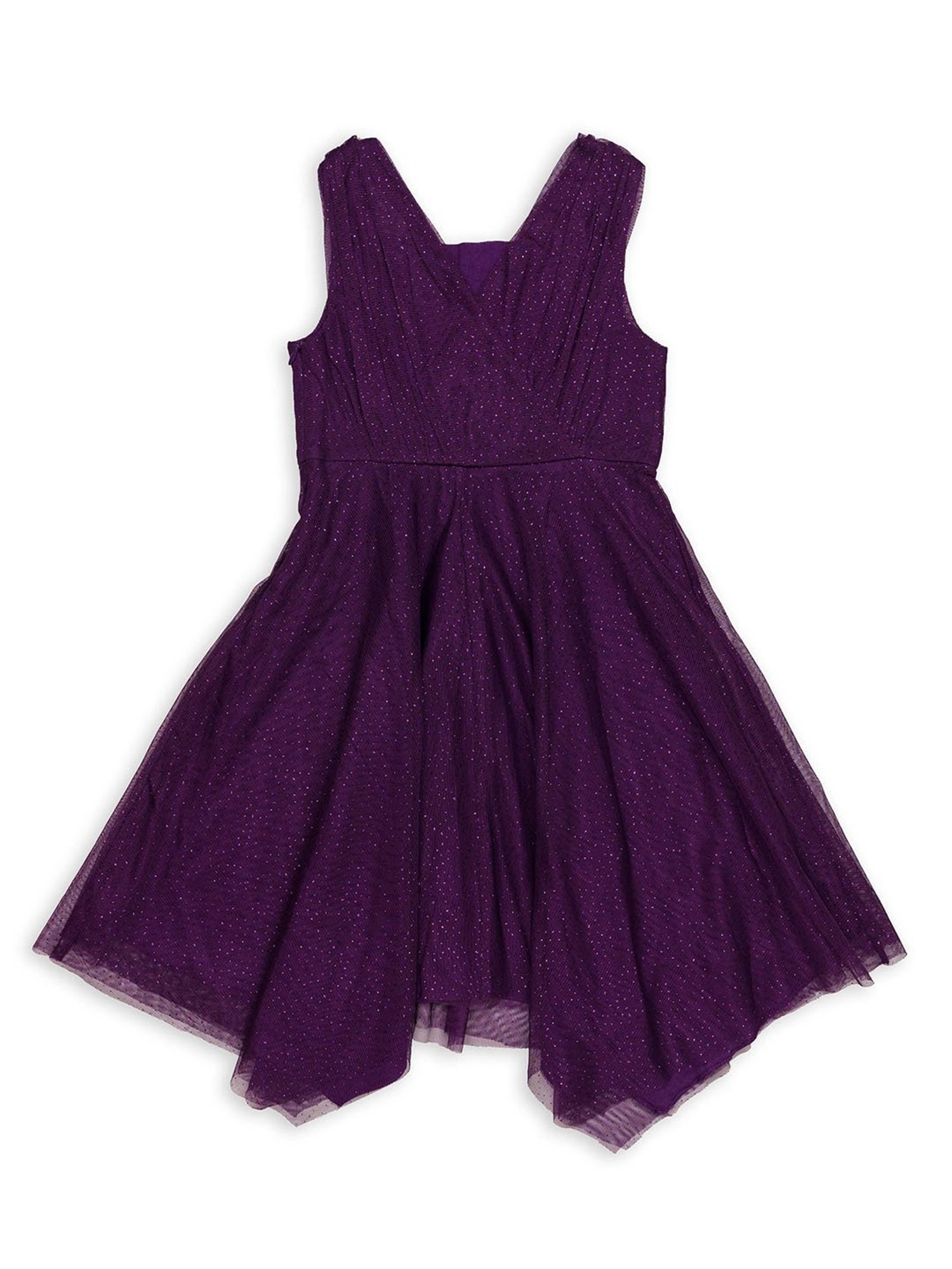 H by Hamleys Girls Wine Self Design Dress