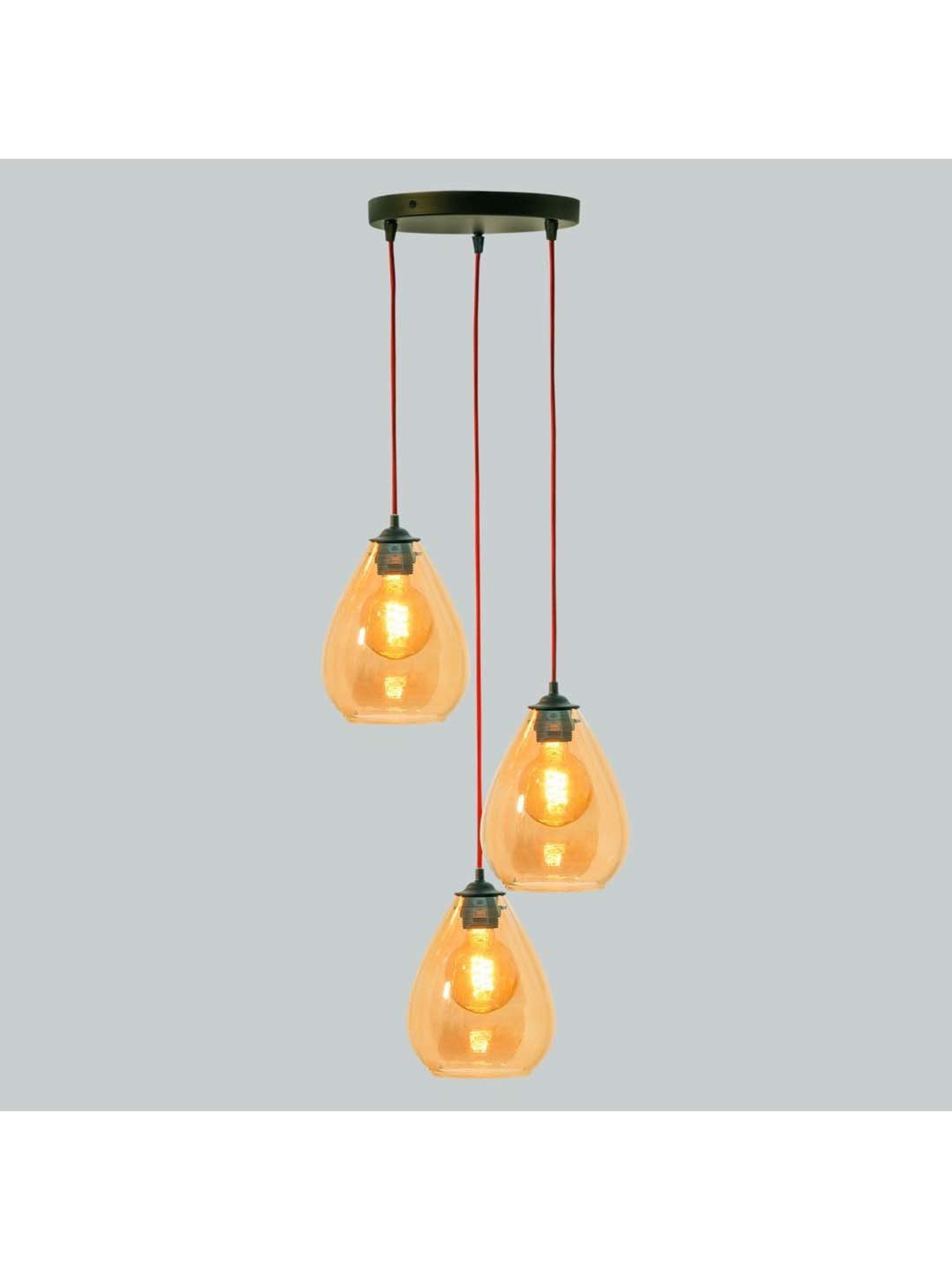 Kapoor E Illuminations Fondi Amber Glass Cluster Round Hanging Light