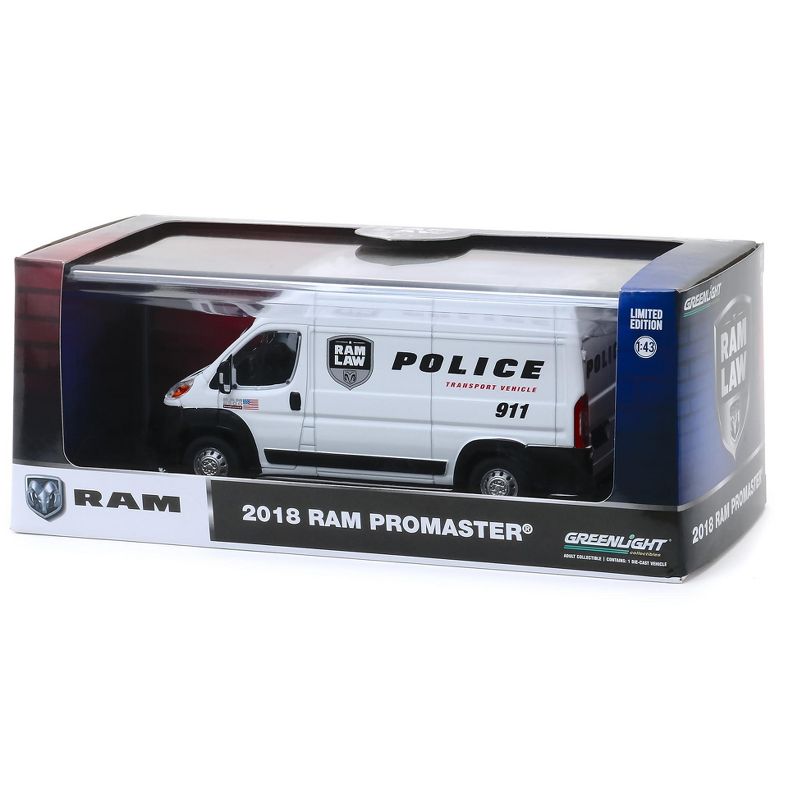 2018 RAM ProMaster 2500 Cargo High Roof Van White "Police Transport Vehicle" 1/43 Diecast Model Car by Greenlight