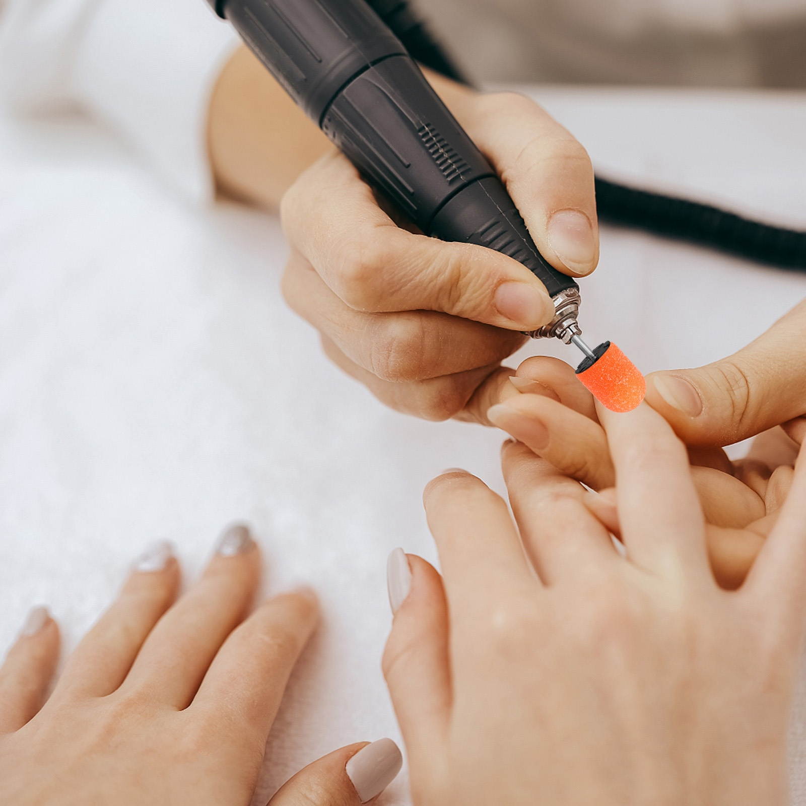 10pcs Nail Art Polishing Sanding Caps with Nail Grinding Head Set Manicure Tool