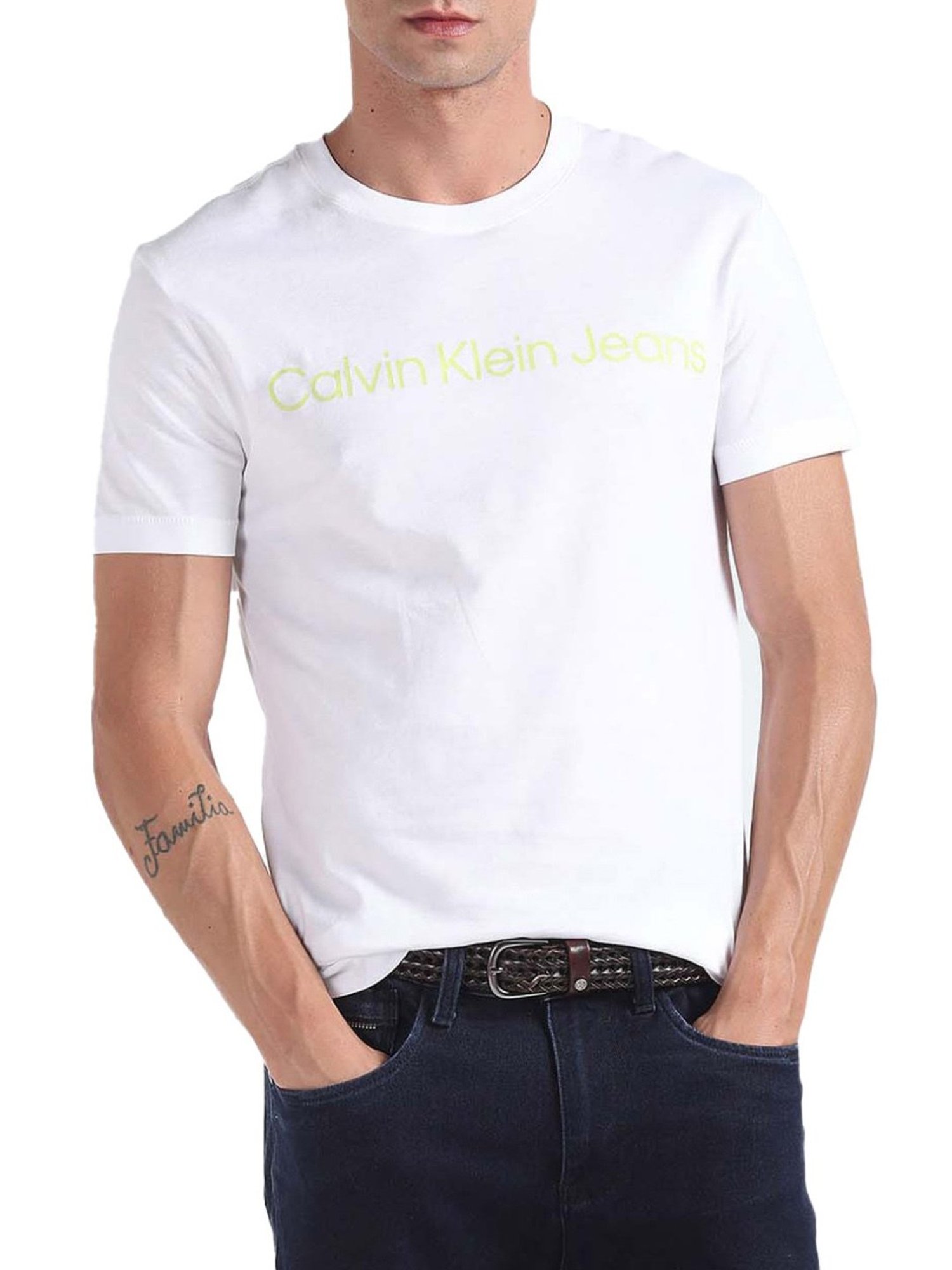 Calvin Klein Jeans Bright White Logo Slim Fit T-Shirt