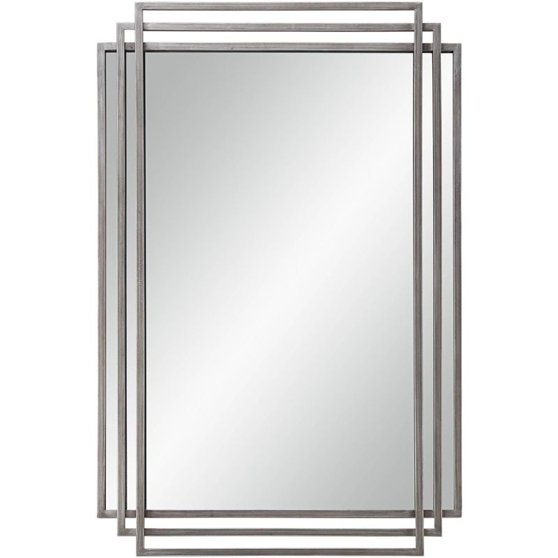 Uttermost Trio Silver 23 1/2" x 36 1/2" 3-Layer Framed Wall Mirror