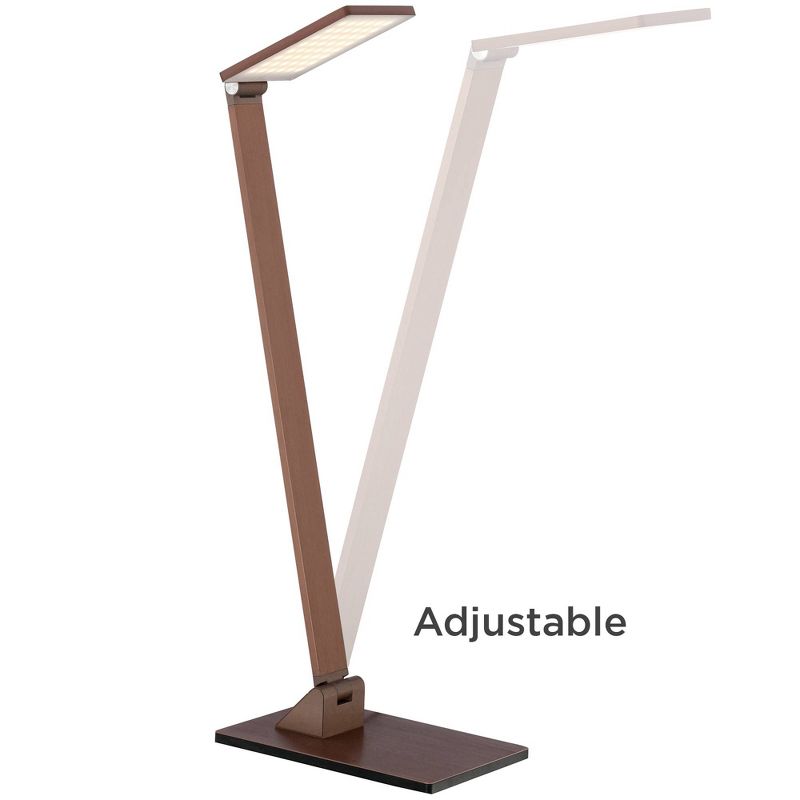 Possini Euro Design Modern Desk Table Lamp LED Touch On Off French Bronze Aluminum Metal Adjustable Head for Living Room Office