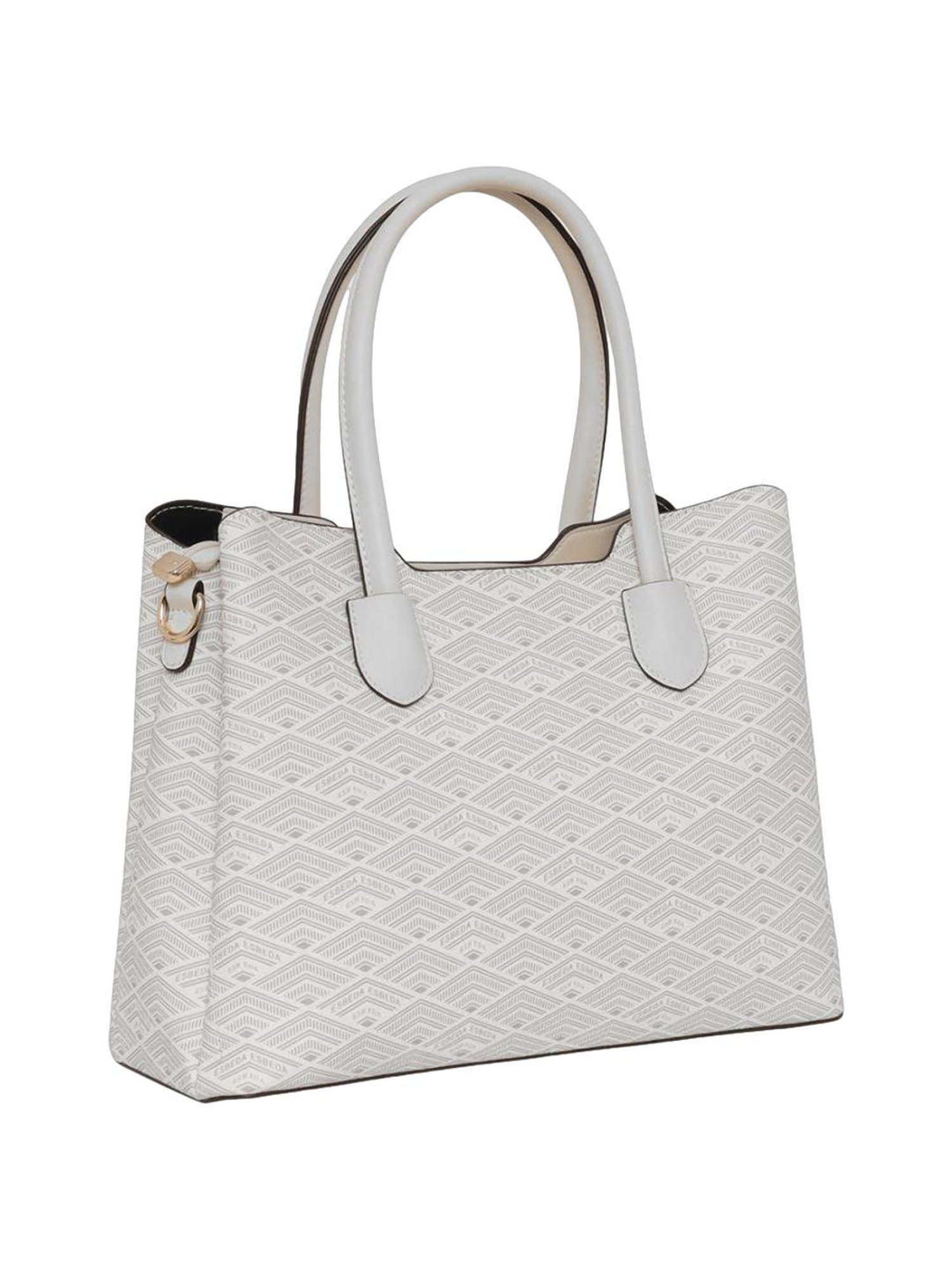 Esbeda Off-White PU Printed Handbag