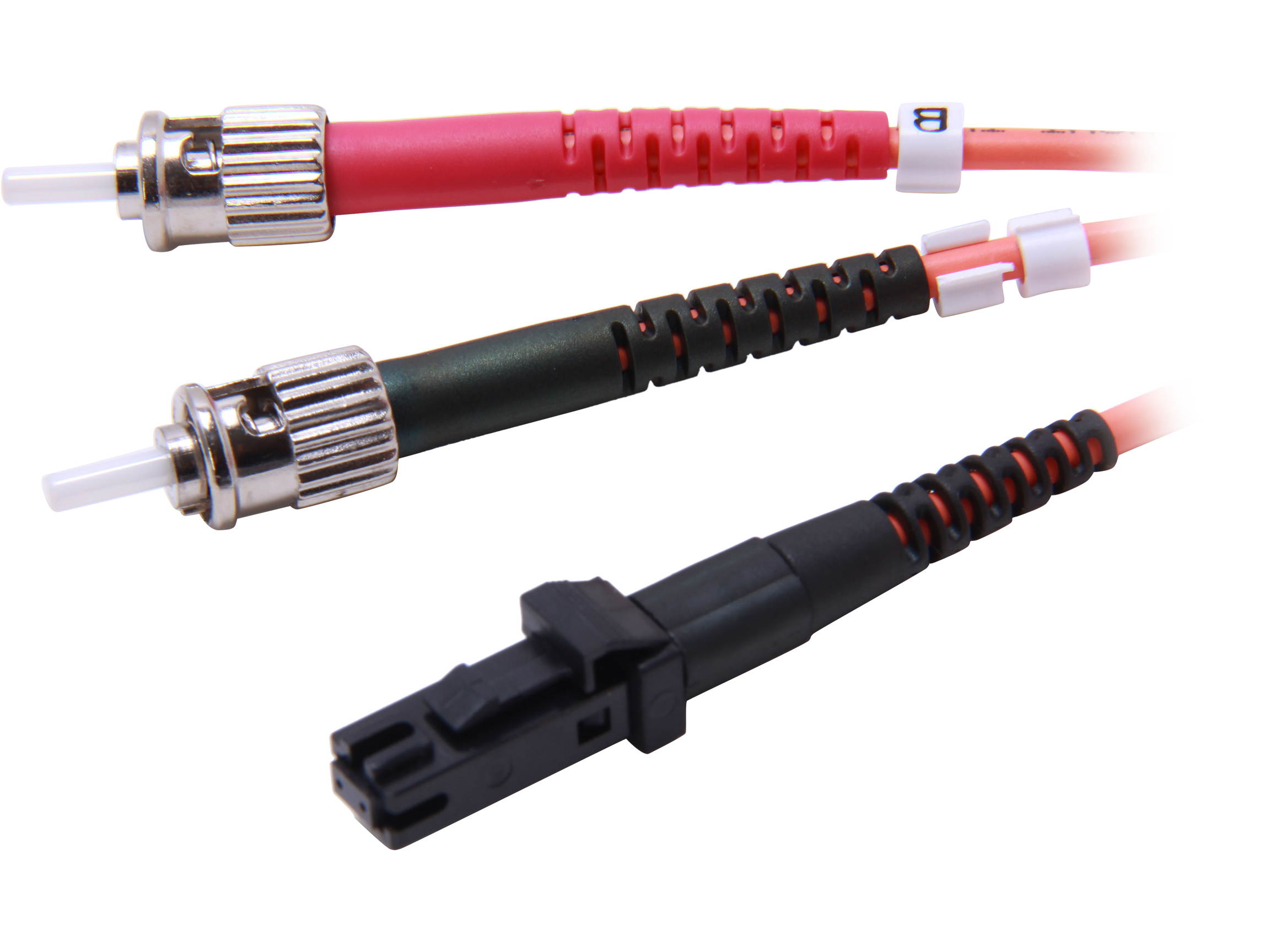 BYTECC MD-MST1 1m MTRJ to ST Duplex (2 Strand) Cable, Multi Mode 62.5/125 Standard Zipcore