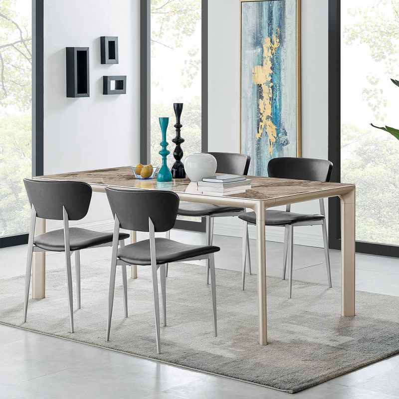 5pc Otello and Tori Rectangular Dining Set Black - Armen Living