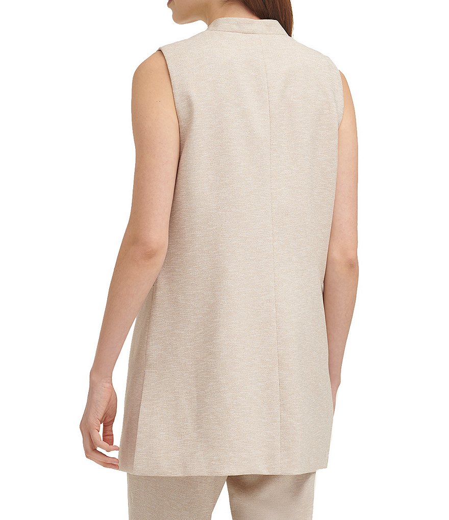 Eva Varro Solid Knit Jersey Notch Lapel Collar Two-Button Jacket