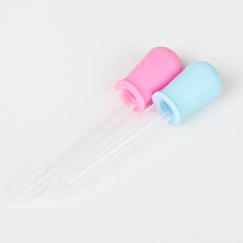 5ML Liquid Dropper, Silicone and Clear Plastic Transfer Droppers for Candy Molds Baby Feeder Oil Kitchen, Detachable Cleaning