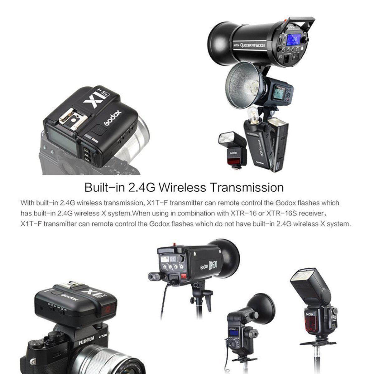 godox x1tf ttl strobe trigger 1/8000s hss 32 channels 2.4g wireless lcd flash trigger transmitter for fuji fujifilm cameras