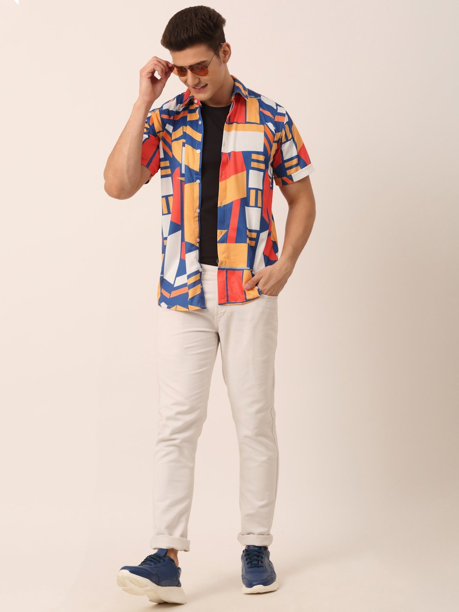 Jainish Multicolor Regular Fit Printed Cotton Shirt