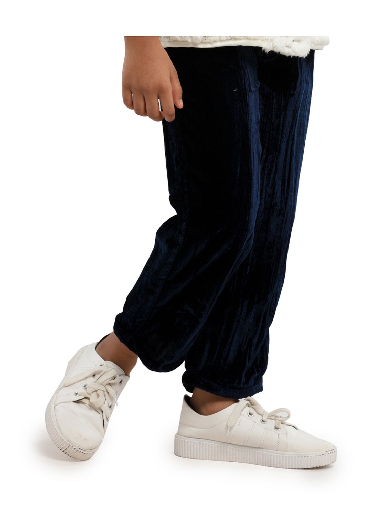 Under Fourteen Only Girls Navy Self Trousers