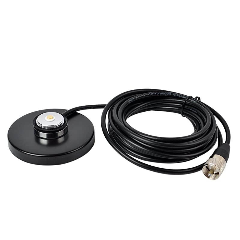 TCMB90 NMO Mount Magnetic Base for Car Bus Taxi Mobile Radio Antenna W5M164ft RG58 Coaxial Cable PL259 Plug