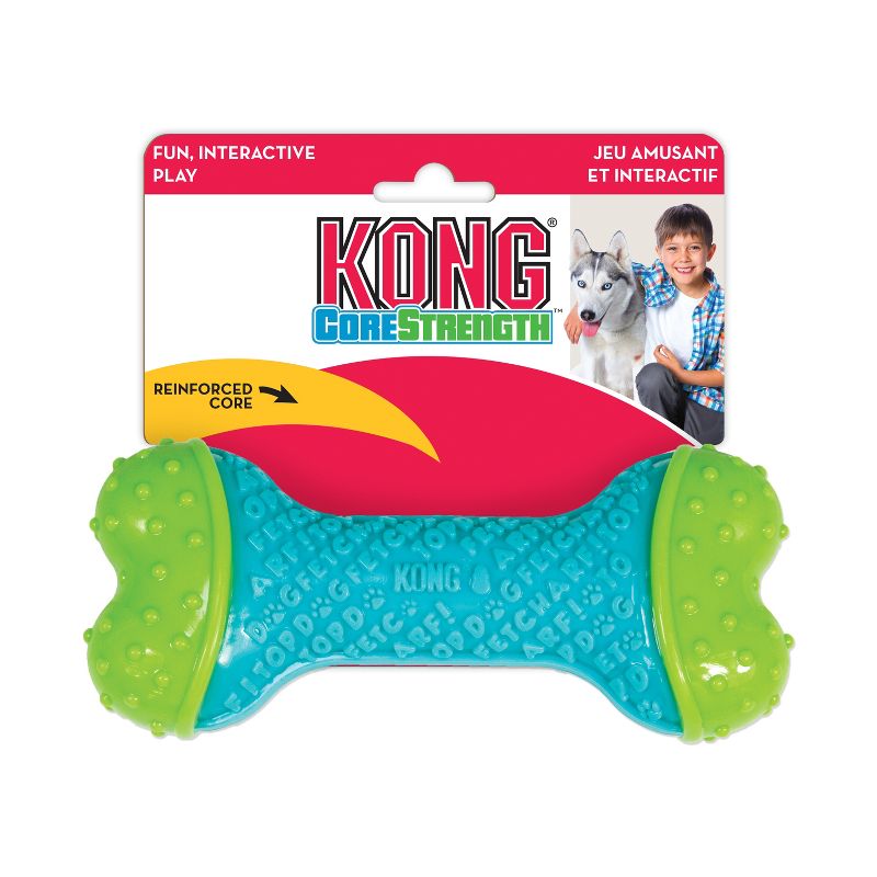 KONG Corestrength Bone Dog Toy - Green/Blue - M/L