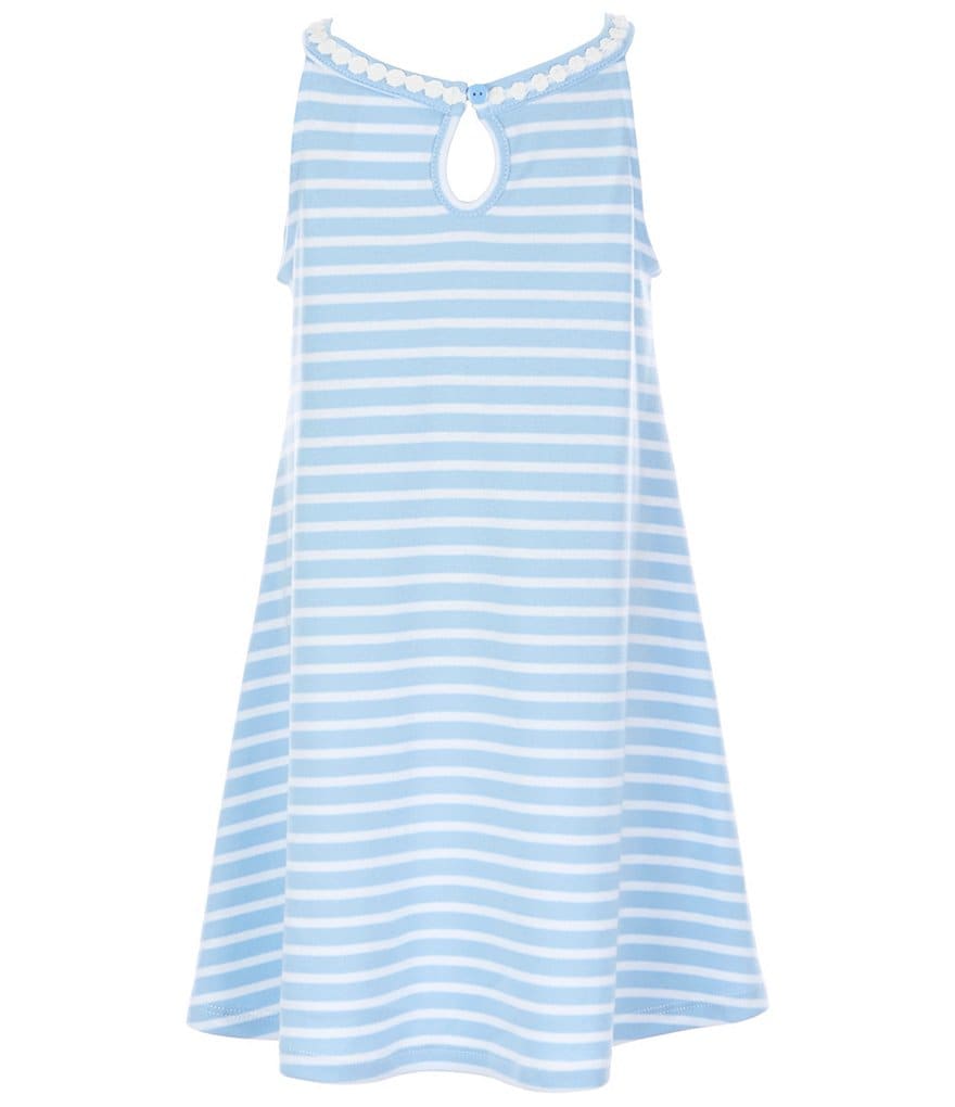 Rare Editions Little Girls 2T-6X Short-Sleeve Shrug & Lace-Yoke Striped Shift Dress Set