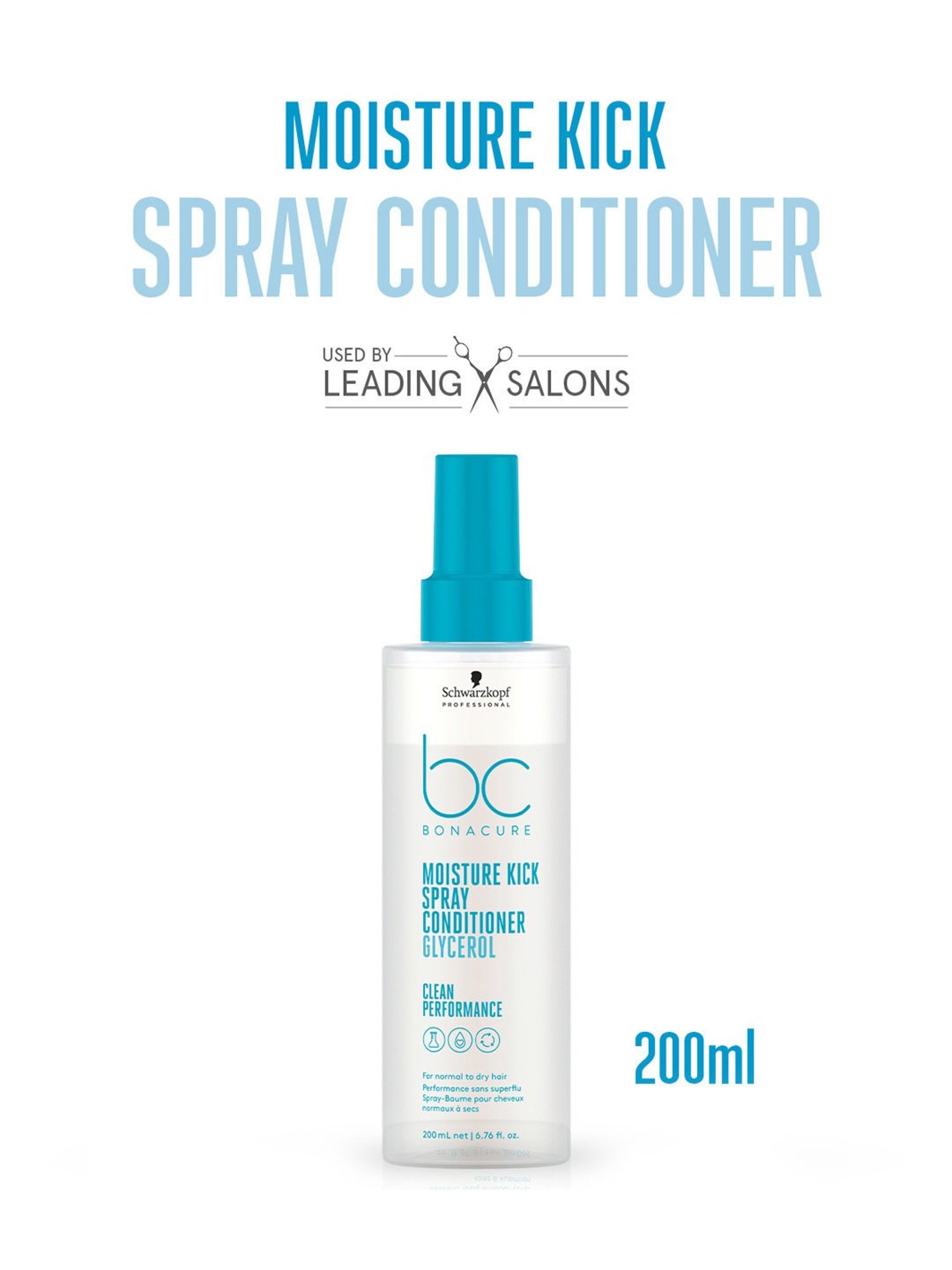 Schwarzkopf Professional Bonacure Moisture Kick Spray Conditioner with Glycerol - 200 ml