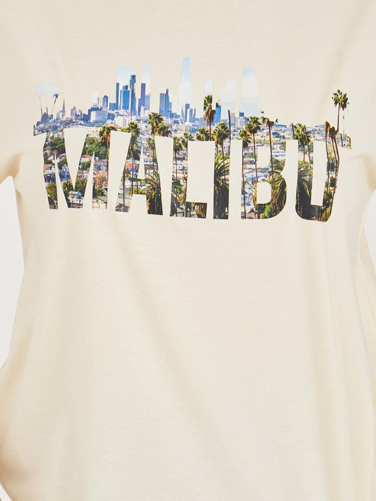 Styli Beige Cotton Printed T-Shirt