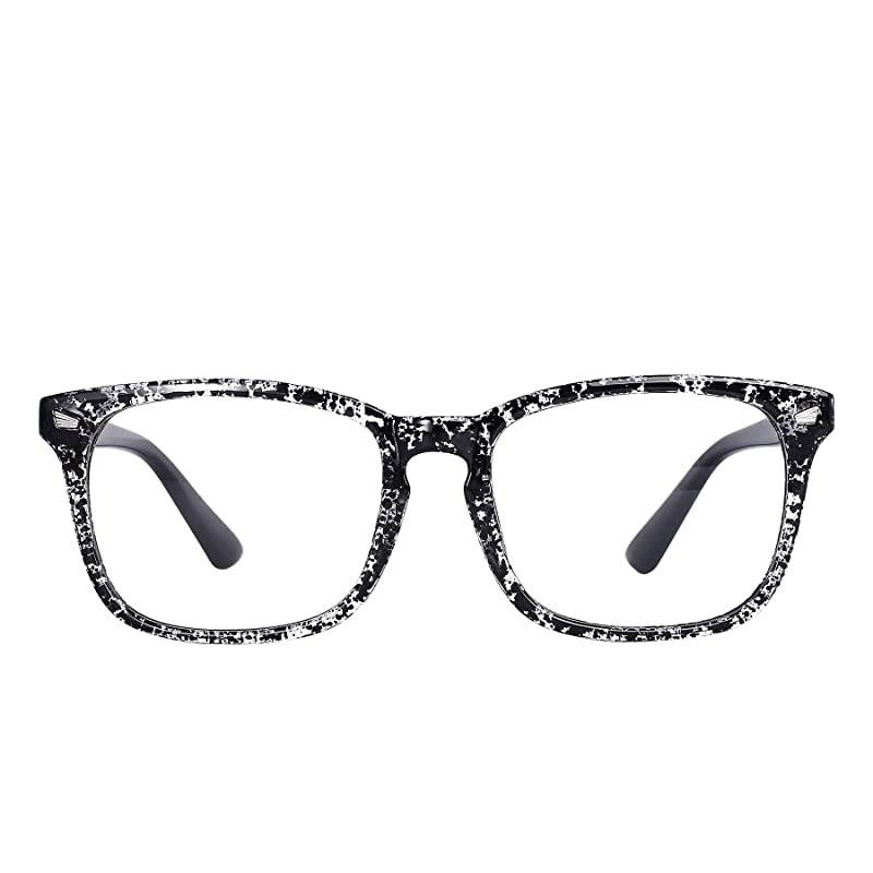 Blue Light Blocking GlassesComputer ReadingGamingTVPhones Glasses for Women MenTransparent Black