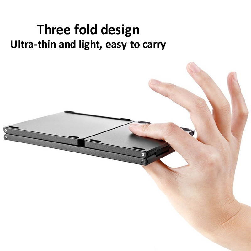 Portable Mini Ultra Slim Thin Foldable Folding BT Wireless Bluetooth Keyboard with Touchpad for IPhone IPad MacBook Phone Tablet PC