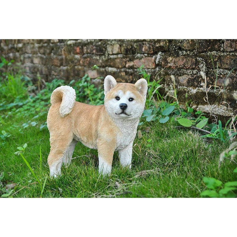 18" Polyresin Standing Akita Dog Statue Brown - Hi-Line Gift