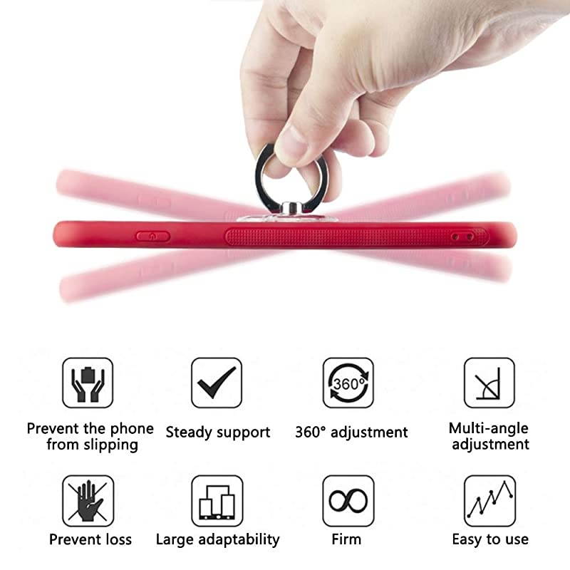 6pcs Transparent Cell Phone Ring Holder 360 Degree Rotation Finger Ring Grip Kickstand Compatible for Various Mobile Phones Smartphones 3 Square 3 Round Shape