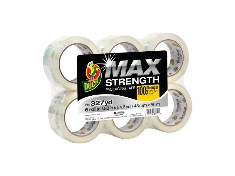 Duck 6pk 1.88" x 54.6yd/Roll Max Strength Packing Tape