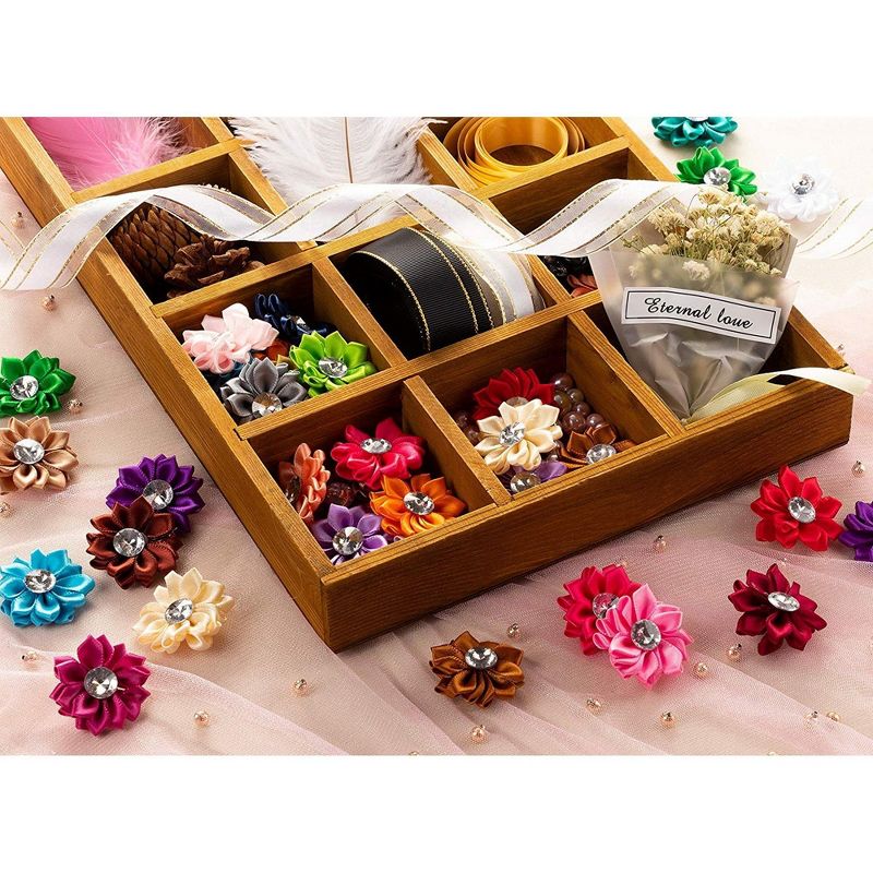 Juvale 50 Pack Artificial Flowers Satin Craft Flower Heads with Rhinestones, 1.5 in.