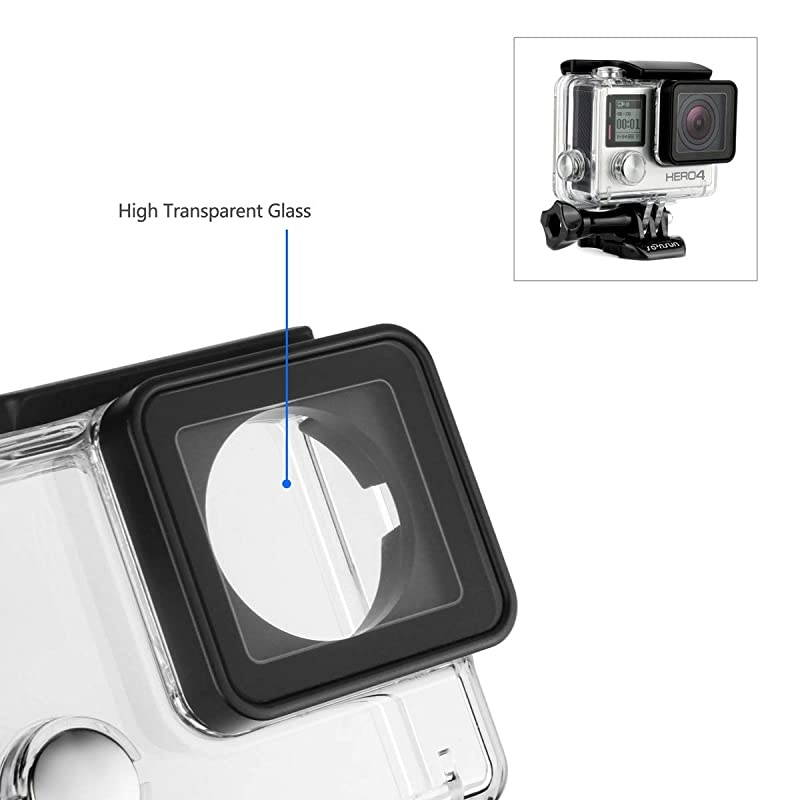 40m Underwater Waterproof Dive Housing Case with 3Pack Dive Filters for GoPro Hero 3 Hero3+ Hero 4 Silver Black Cameras Include Waterproof Backdoors Buckle Tripod Adapter Lens Cap