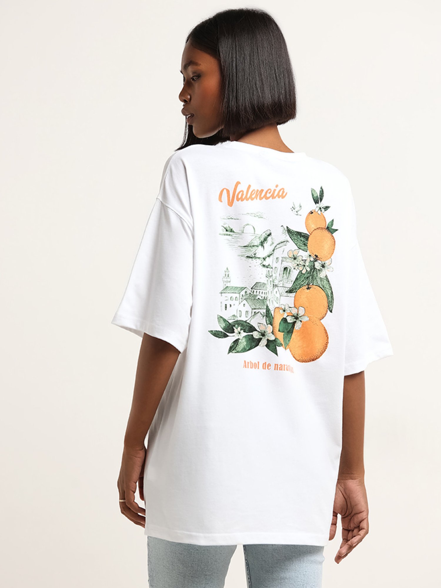 Nuon by Westside White Contrast Print T-Shirt