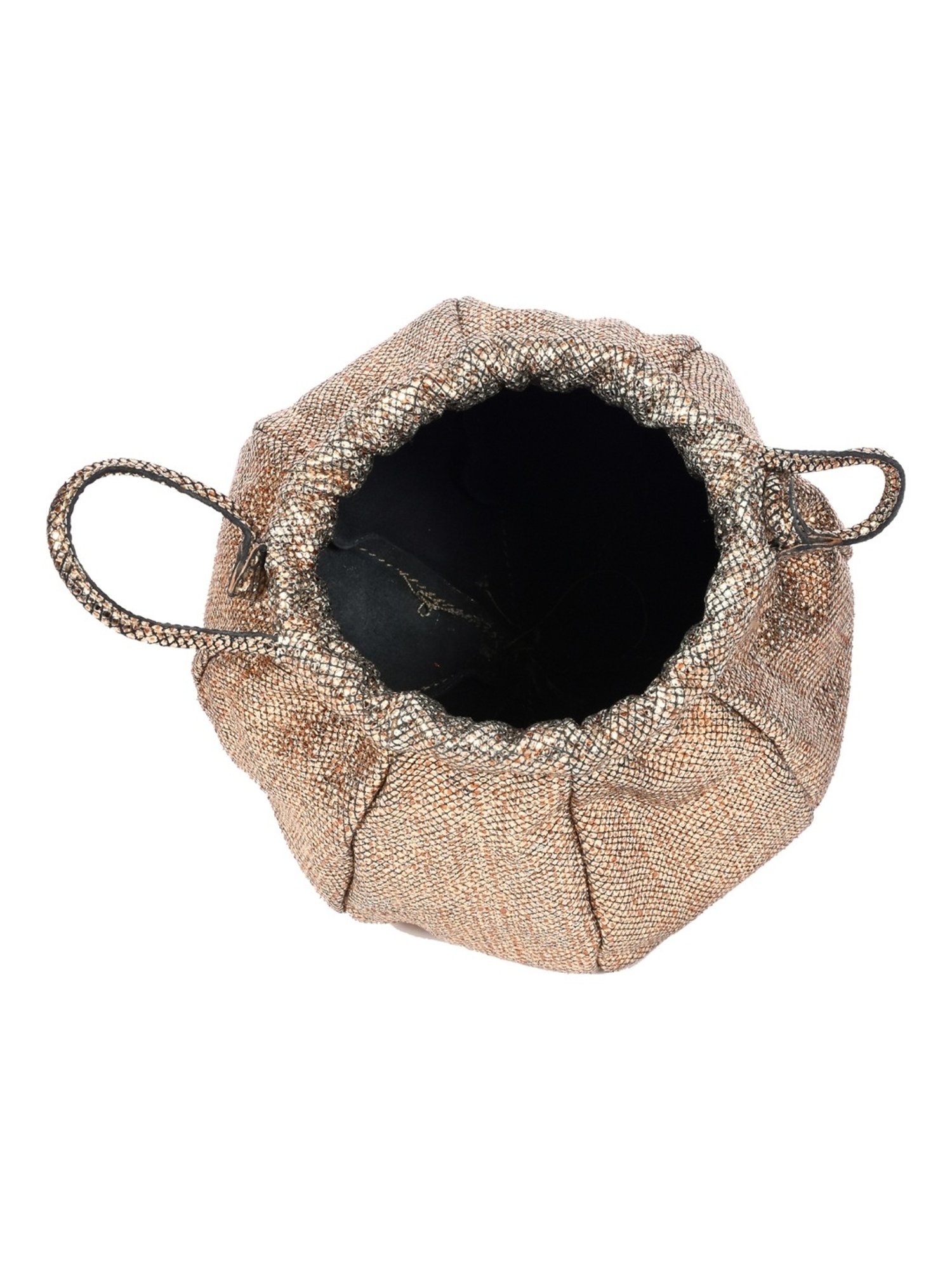 SASSORA IVORY Gold Leather Embellished Handbag