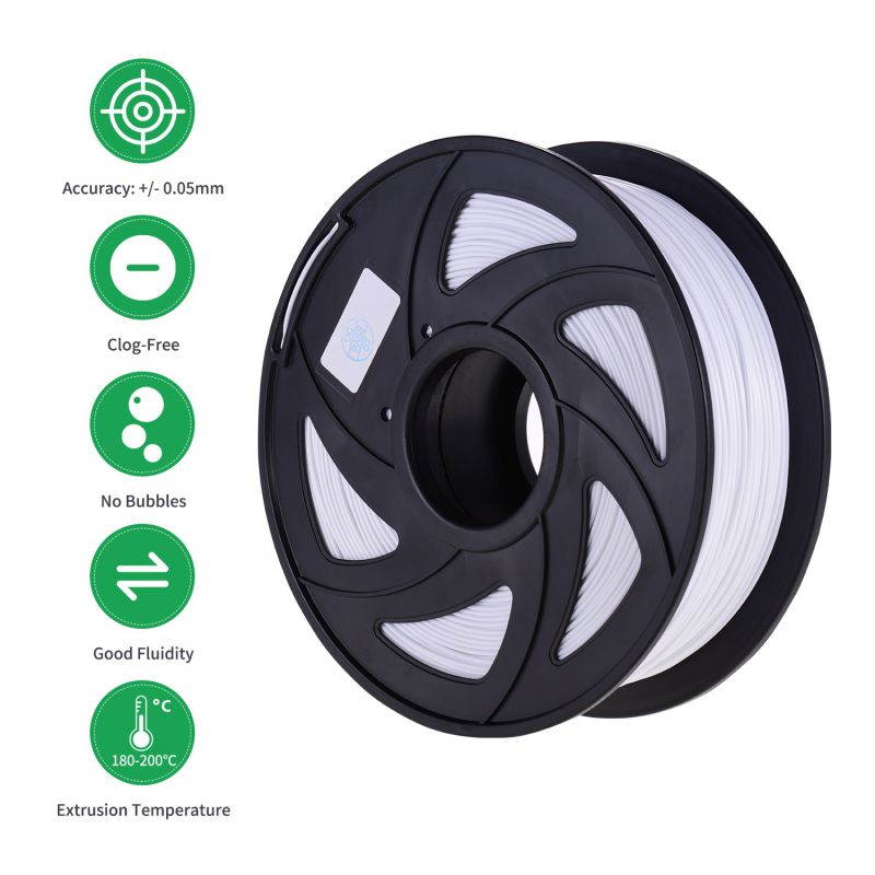 Aibecy Normal PLA 3D Printer Filament Eco-Friendly Printing Consumables 1.75mm Diameter 1kg(2.2lbs) Spool Dimensional Accuracy +/- 0.05mm Green