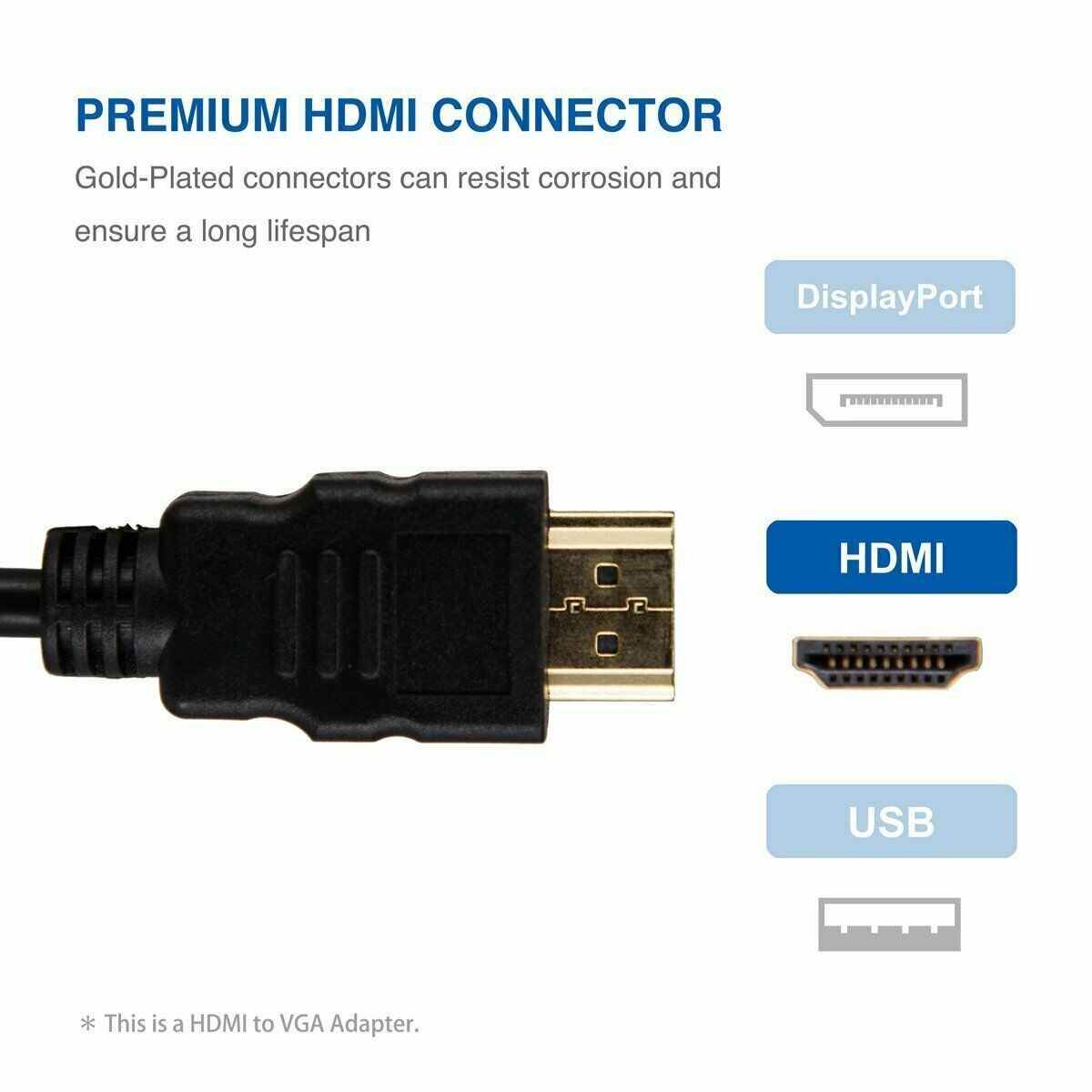HDMI Male to VGA Female Adapter for Chromebooks Laptop Computer Projector HDTV HDMI Male to VGA Female Adapter for Chromebooks Laptop Computer Projector HDTV